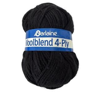 Darlaine Woolblend Yarn Black 4-Ply 3.5 oz Wool Acrylic